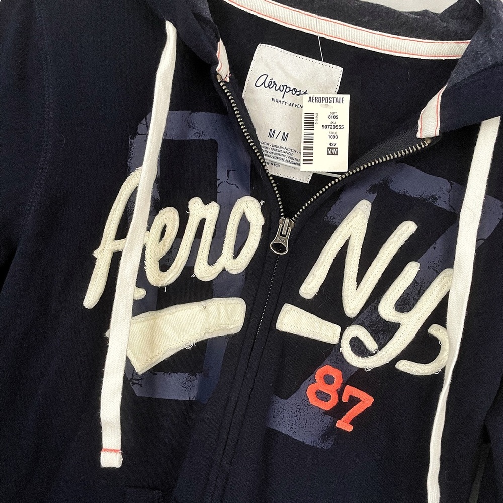 Aeropostale zip hoodie Navy Blue. MEDIUM. NWT.